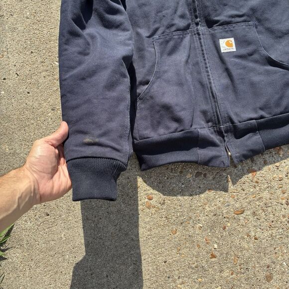 Vintage Carhartt Jacket Women’s XS (0/2) Hooded Navy Blue FFA USA Union Made - Picture 11 of 16